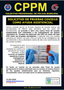 Prueba COVID-19 como Ayuda Asistencial Ayto Madrid