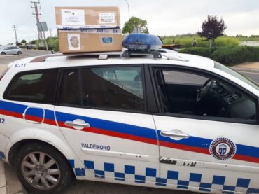 Donación pantallas protección Coronavirus Makers, Fundación Pequeños Pasos y Grupo Tecnología del Tráfico