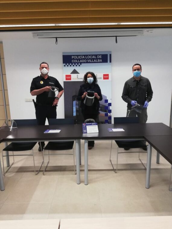 Donación pantallas protección Coronavirus Makers, Fundación Pequeños Pasos y Grupo Tecnología del Tráfico