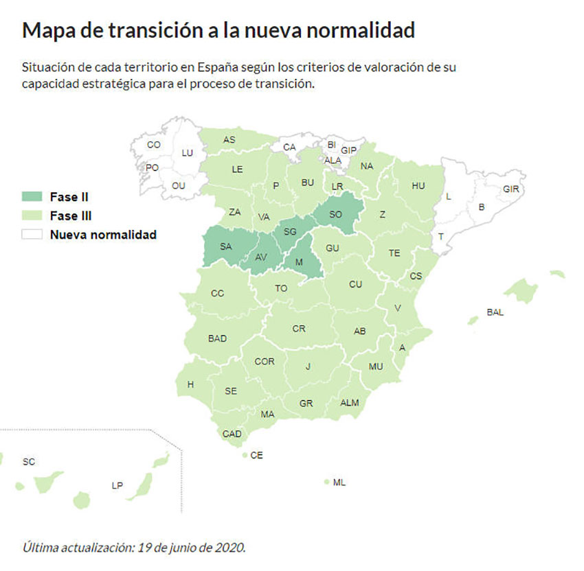 Mapa nueva normalidad 19 junio 2020