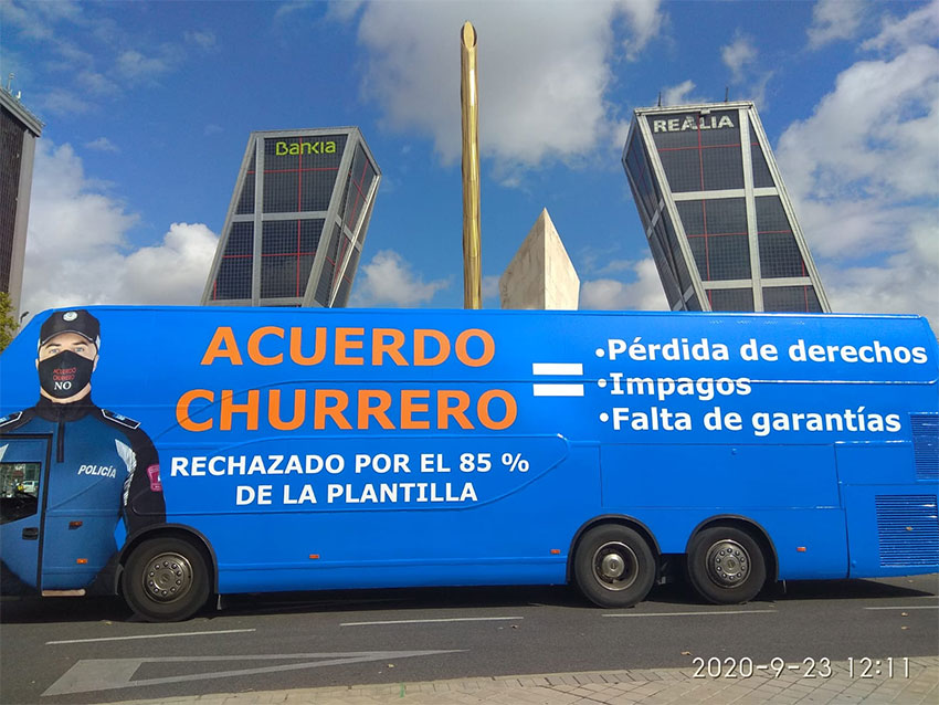 autobús reinvindicativo policía municipal madrid