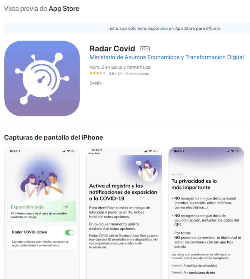 Radar Covid APP