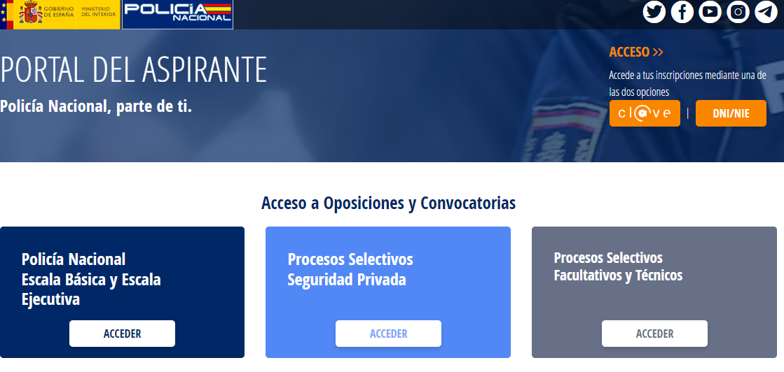 portal aspirante policía nacional