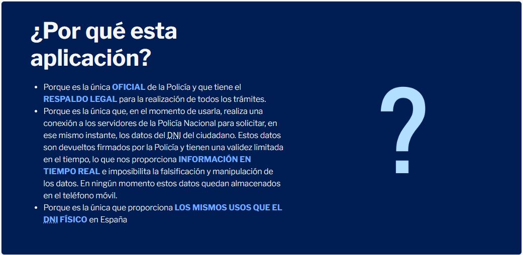 MiDNI. Tu DNI en el móvil, con la garantía de Policía Nacional